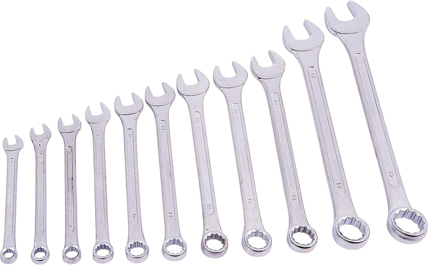 Amtech K0400 Combination Spanner Set, Drop Forged and Chrome Plated Spanners, 6mm to 19mm
