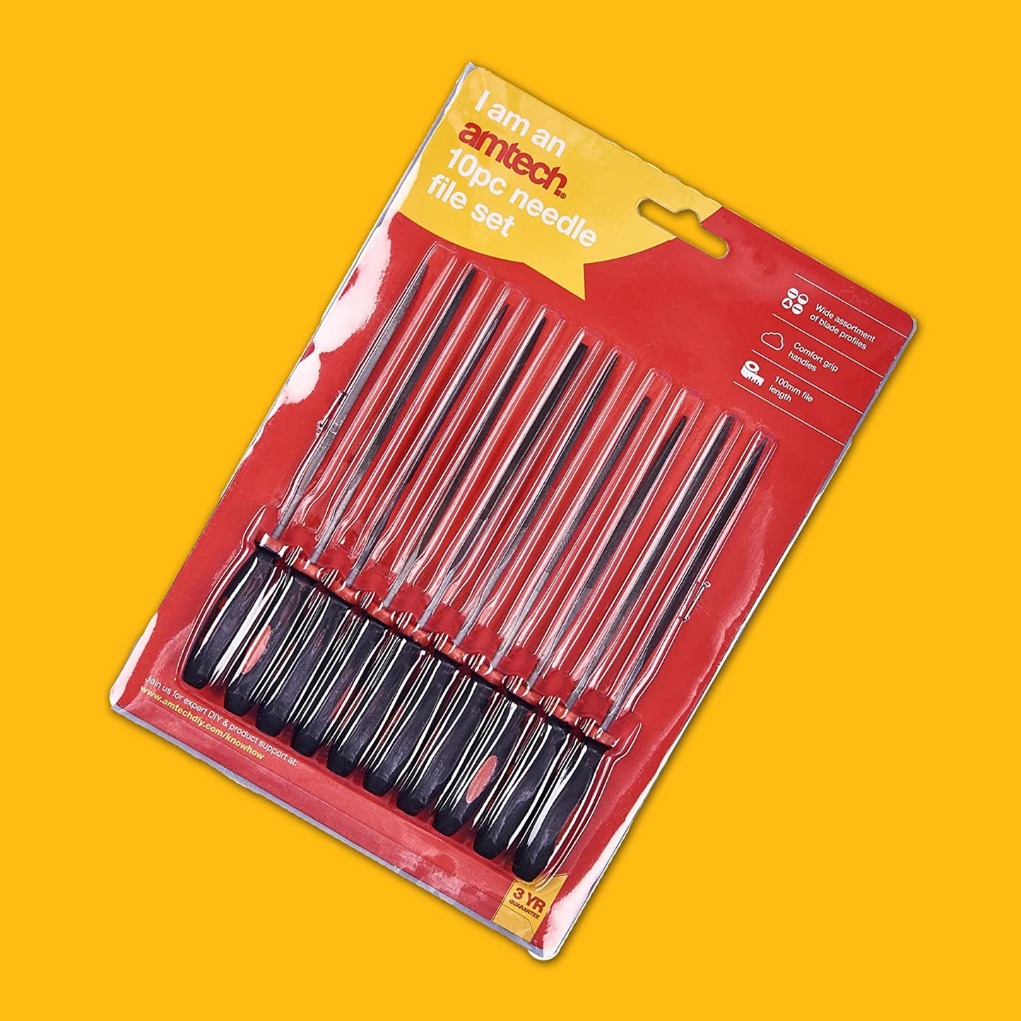 Amtech E1650 10 Piece 140mm (5.5") Needle File Set