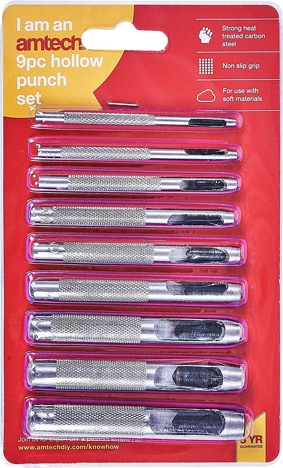 Amtech H1850 9 Piece Hollow Punch Set